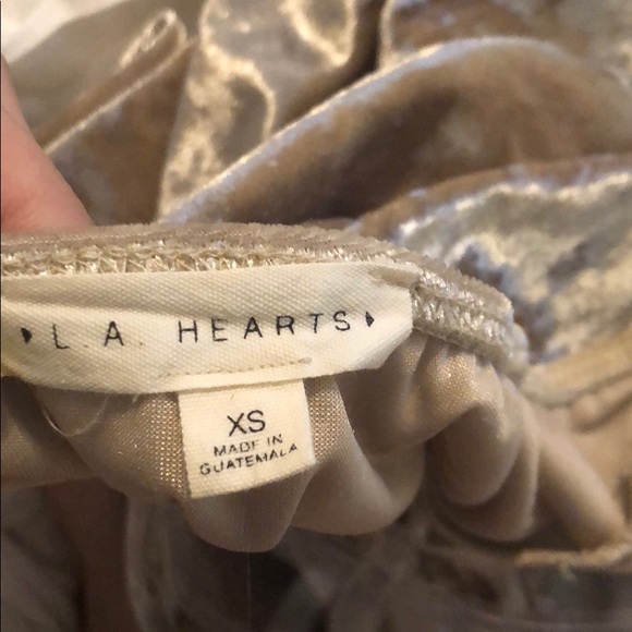 LA Hearts Crusted Gold Velvet Bodysuit - Picture 4 of 4